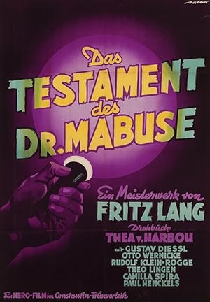 The Testament of Dr. Mabuse poster